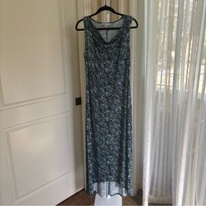 TOMMY BAHAMA Sleeveless Maxi Dress Cowl Neck Hi Low Stretch Jersey Size Small